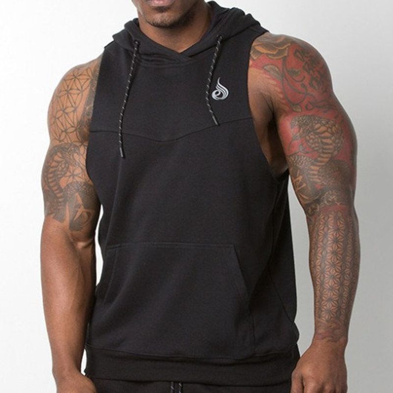 Sleeveless Hoodie Workout Mens WorkoutWalls