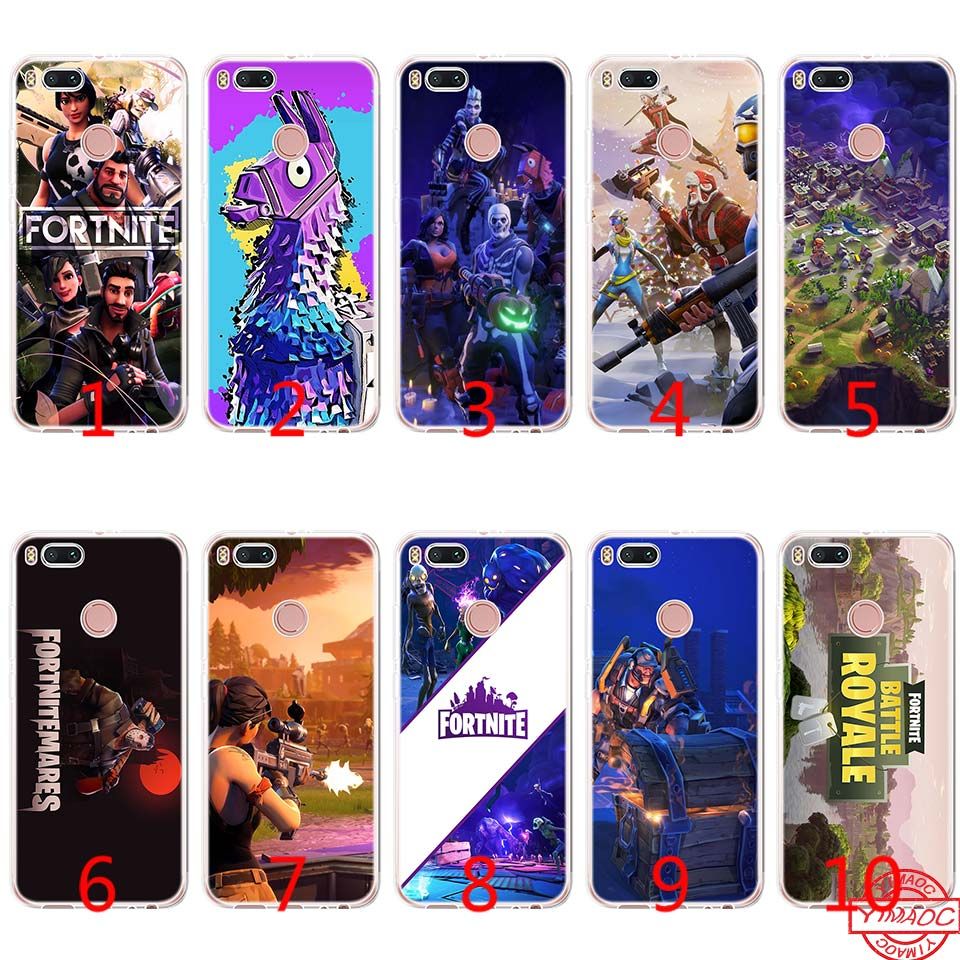 housse telephone portable coque pour telephone tpu fortnite game art en silicone souple pour xiaomi mi a2 lite a1 couverture housse pour telephone portable - coque samsung j6 fortnite