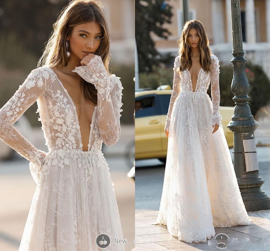 berta long sleeve wedding dress