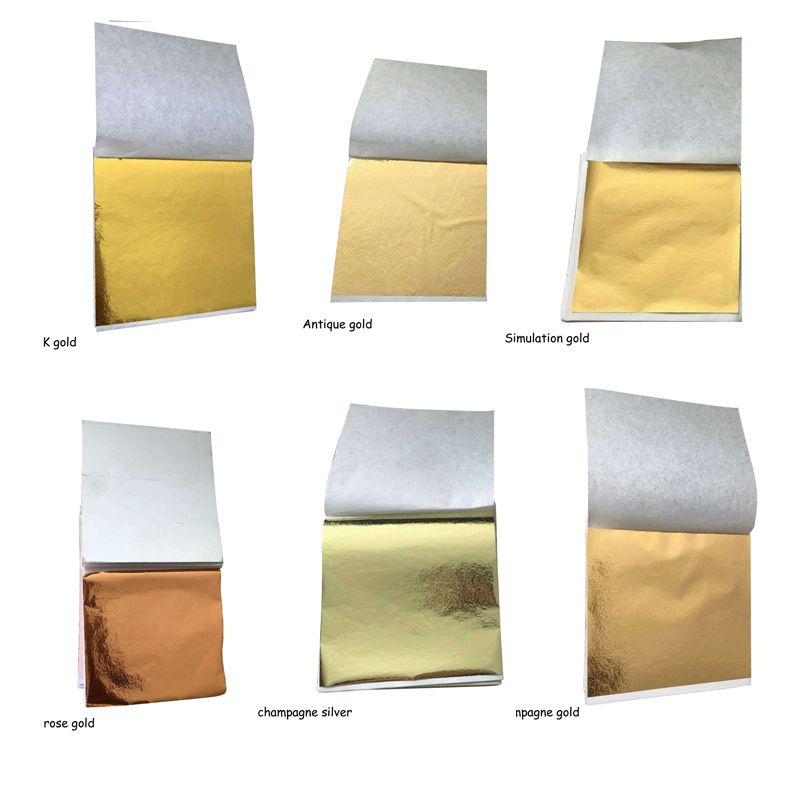 100sheets Imitation Gold Silver Leaf Foil Paper Gilding Art Craft 9x9cm