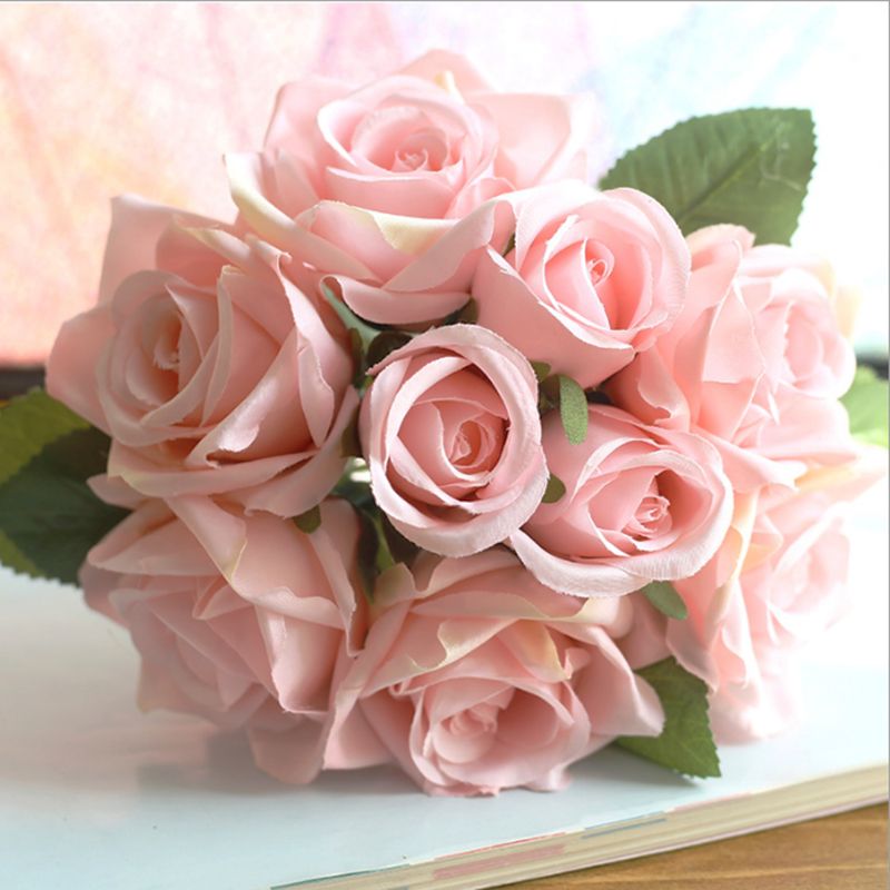 Bouton de rose 12 CM rose 1 Bottes//12 fleurs longueur 10 CM