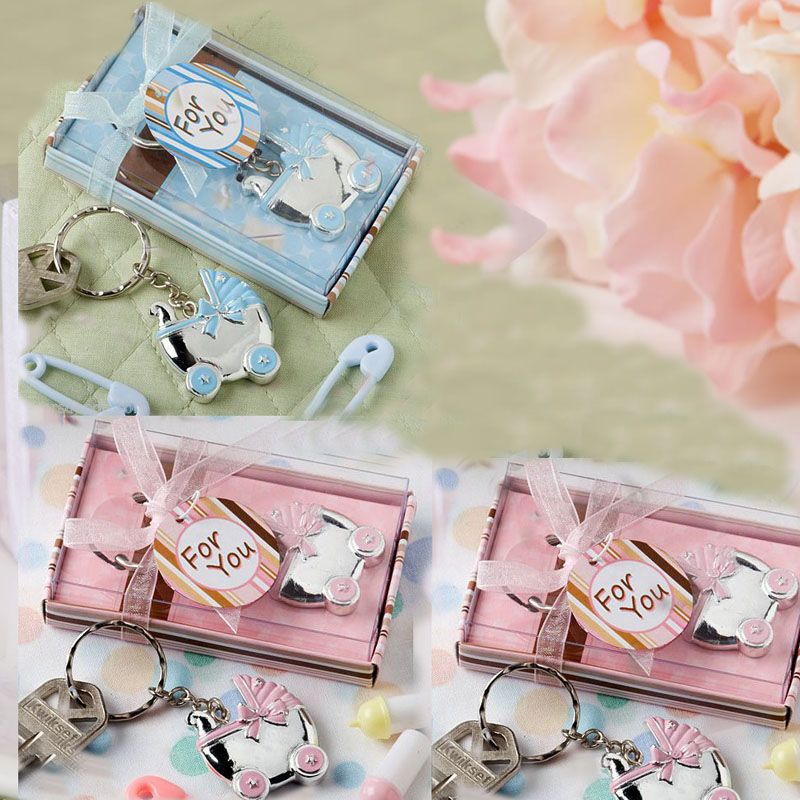 Baby Carriage Key Ring Favors Baby Shower Baptism Party Keepsake
