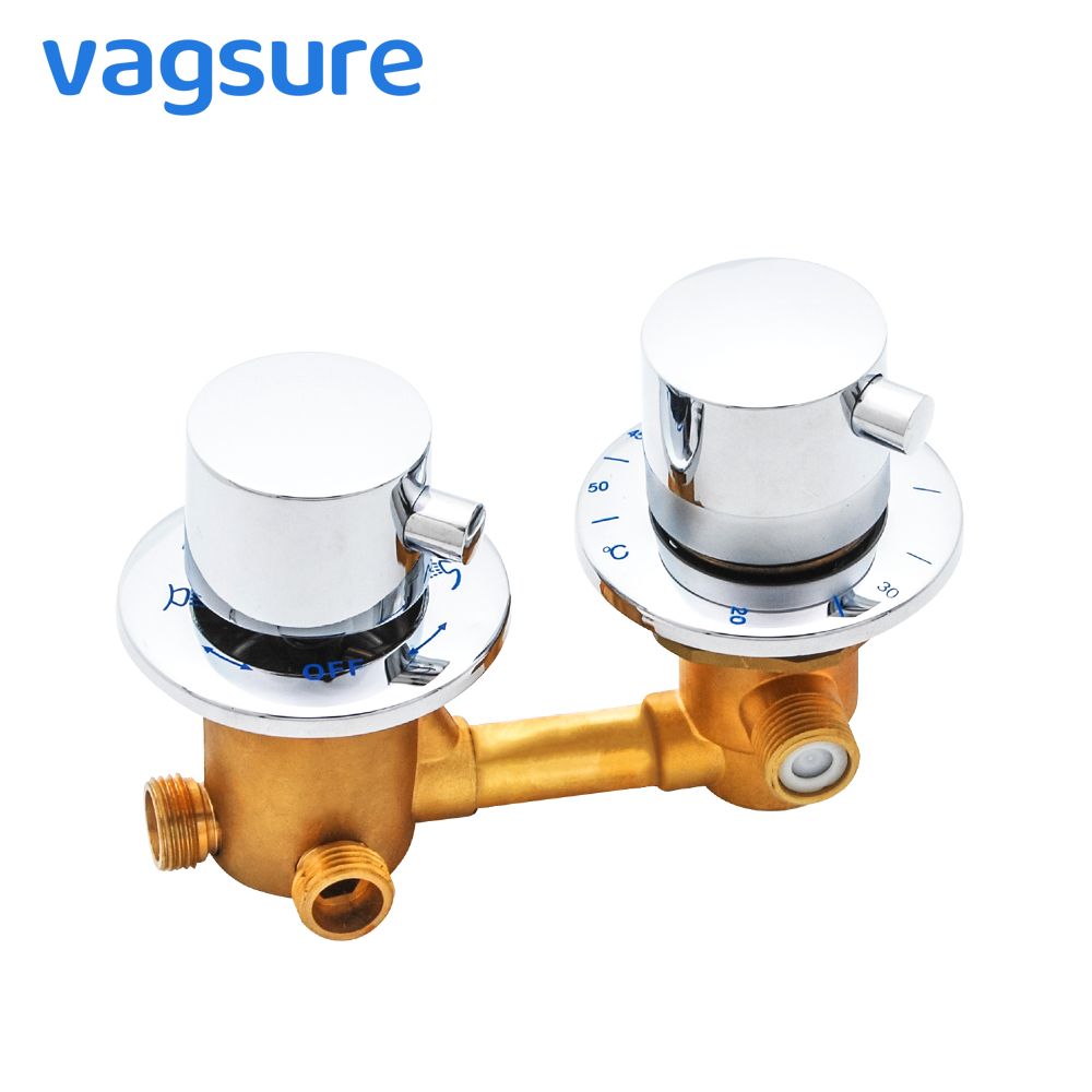 Square Brass Bathroom Shower Hot and Cold Mixing Mixer Faucet Tap Vontrol Valve