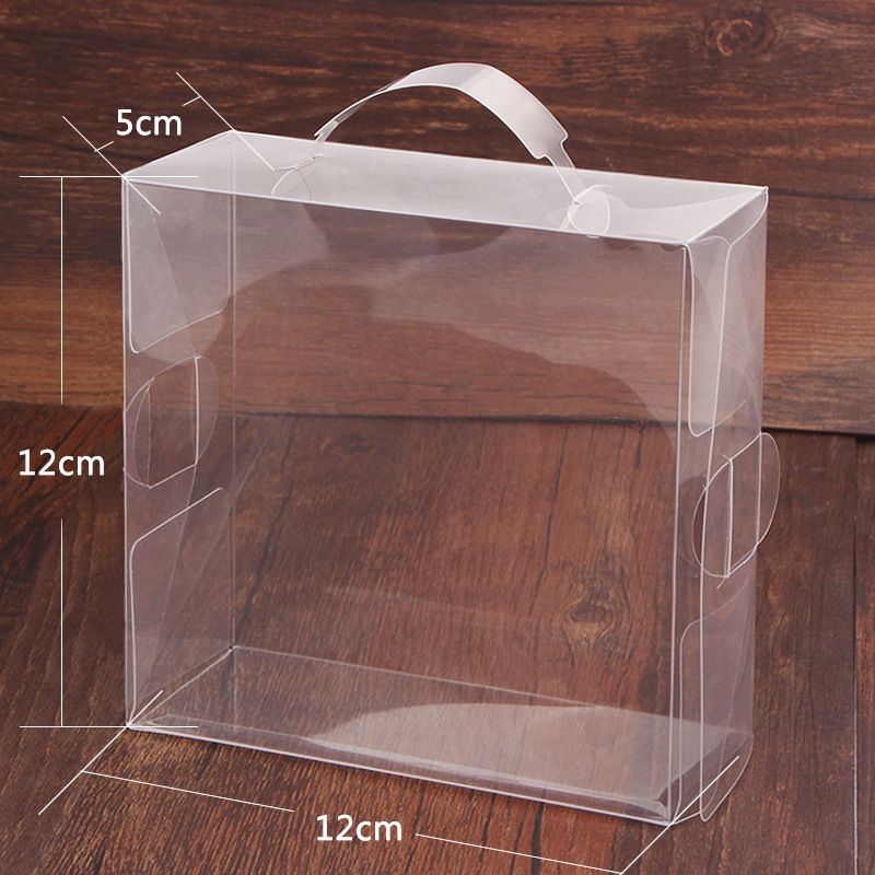 Clear PVC Plastic Gift Box With Handle Baby Shoes Display Storage Boxes