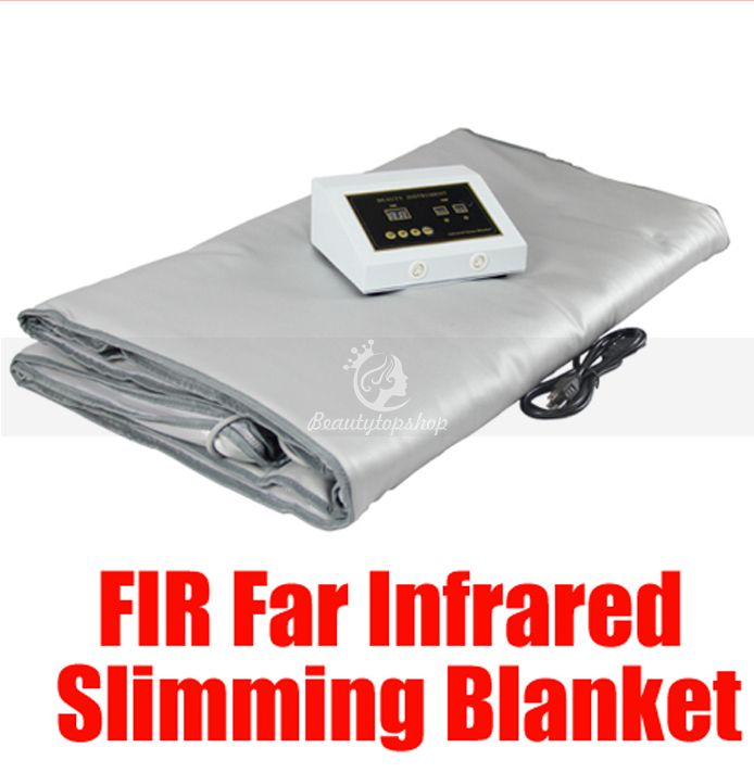 2 Zones Far Infrared FIR Sauna Slimming Blanket Weight Lose Spa Detox