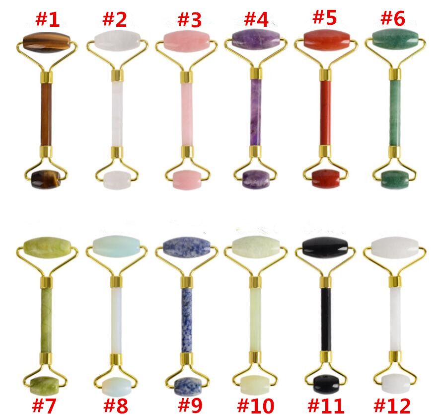 Wholesale Natural Stone Facial Massage Roller Practical Jade Face Anti