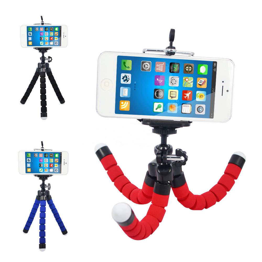 Cell Phone Mount Car Holder Stand Flexible Octopus Tripod Bracket Monopod Adjustable Foam Support For Smart Phone Camera Universal MQ50