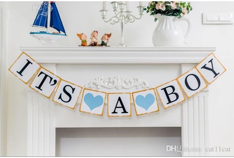 2019 It S A Girl Boy Baby Shower Banner Bunting Garland Rustic