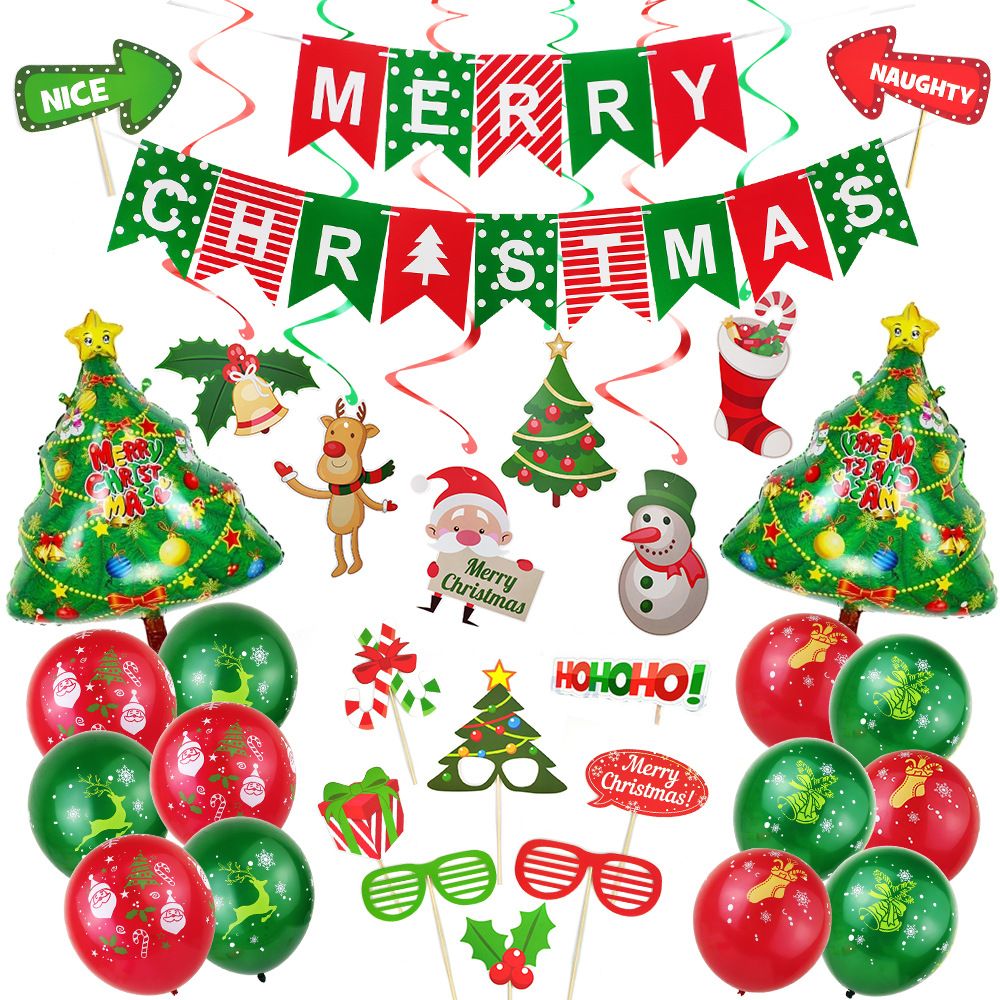 2019 Shop New Christmas Hotel Decoration Aluminum Film Balloon Package Christmas Photo Props Spiral Hanging Ornaments Ceiling Decoration