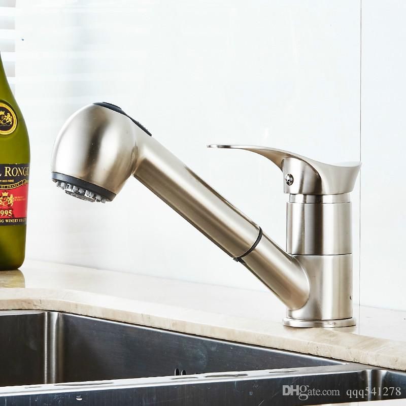 Pull Out Kitchen Faucet 360 Degree Swivel Water Saving Spray Mixer Tap Vessel Vanity Sink