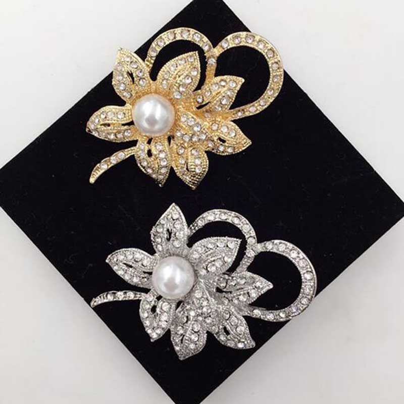 Grace Femmes Cristal Perle Bouquet De Fleurs Corsage Or Argent Broche Broches Bijoux Partie Costume Manteau Accessoires