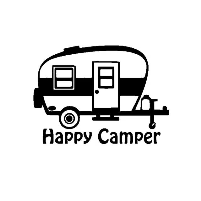 2019 15.3*11.1CM Cartoon Creative Art HAPPY CAMPER Vinyl Decal Car ...