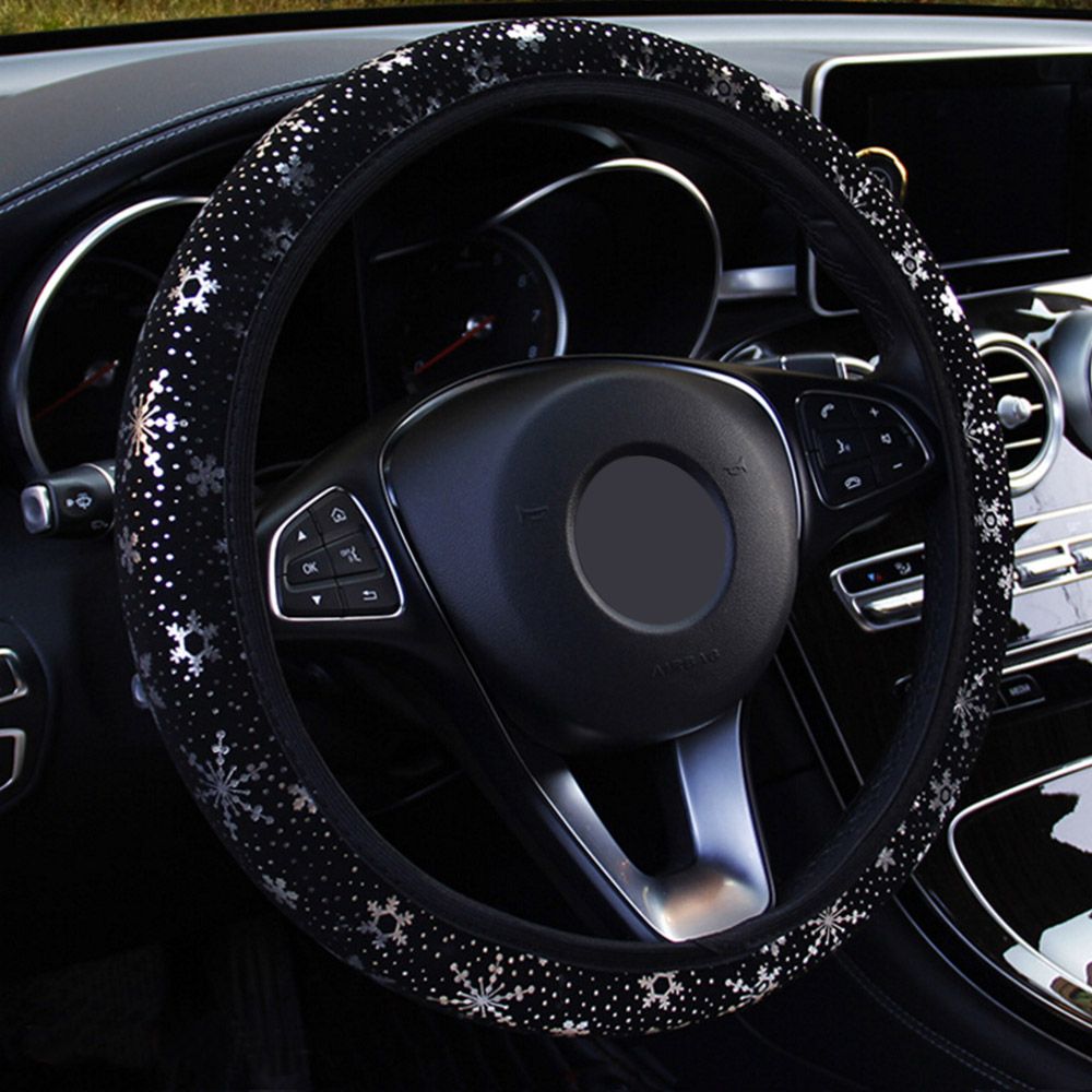 1Pcs 38cm Real Leather Car Auto Steering Wheel Cover Anti-slip Sleeve Protector