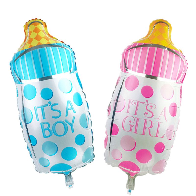 2019 Its A Boy Girl Milk Bottle Foil Balloons Polka Dot Helium