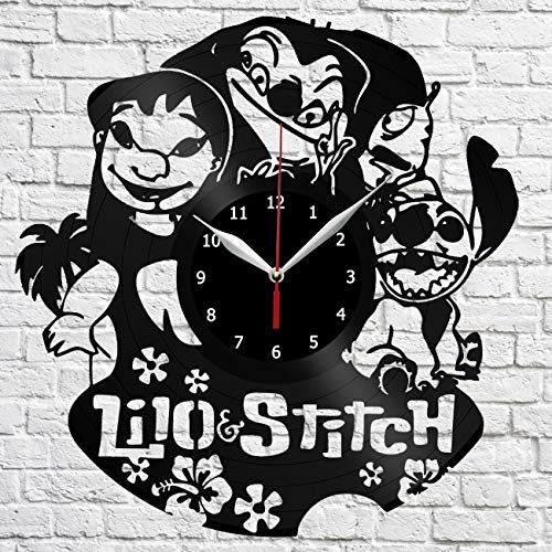 The New Unique Mute Handmade Crafts Lilo Stitch Black Wall Art Creative Simple Modern Home Decor Bed Room Thanksgiving Gifts For Father