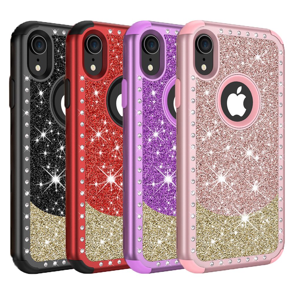 For Iphone Xr Case Luxury Diamond Women Cover Heavy Duty Hybrid Full