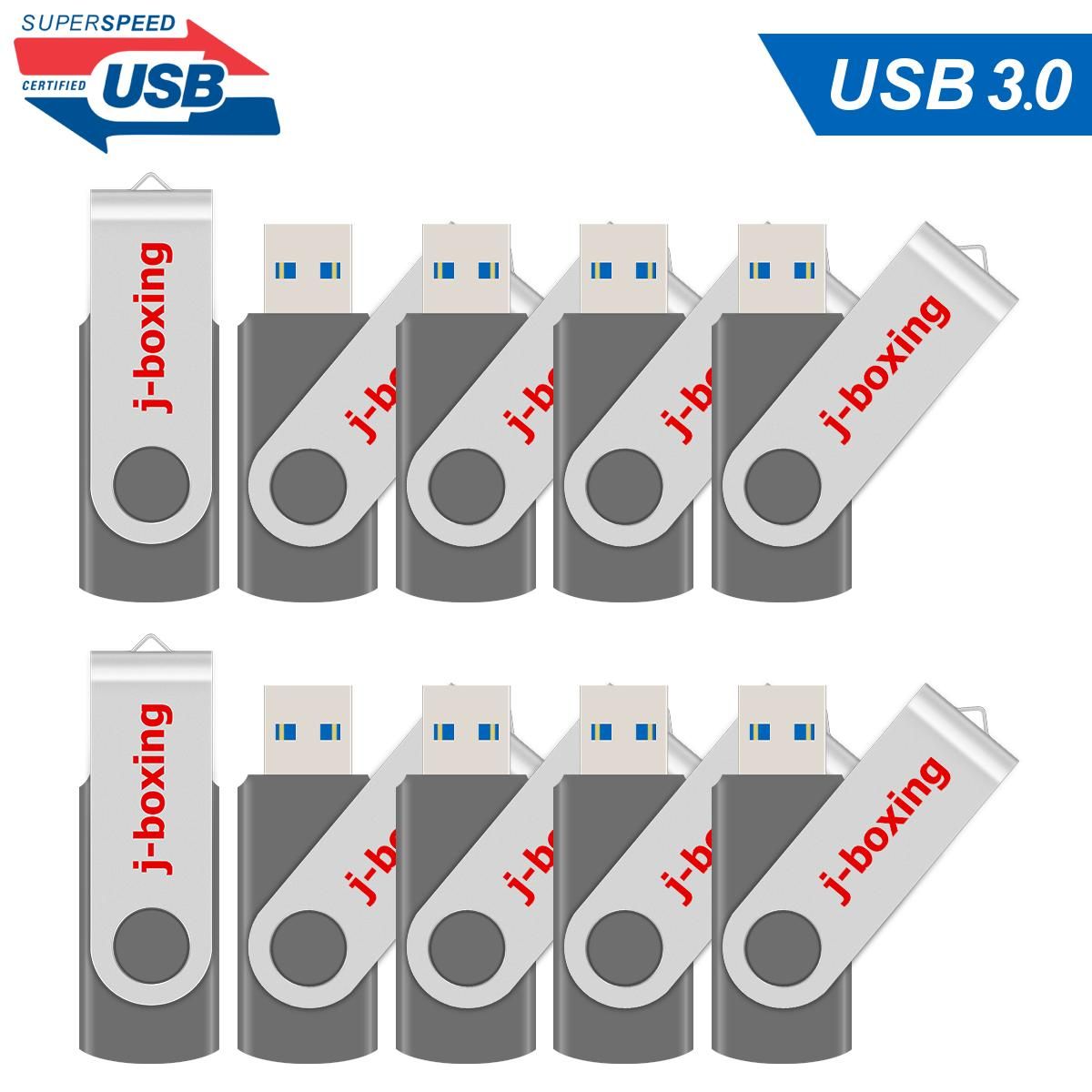 10X Gray 16GB USB 3.0 Flash Drives Metal Rotating Flash Pen Drive Thumb