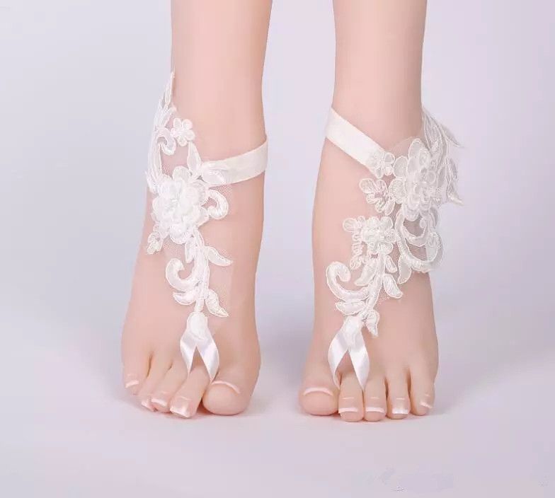 Lace Appliques Barefoot Beach Sandals For Weddings Starfish Anklets