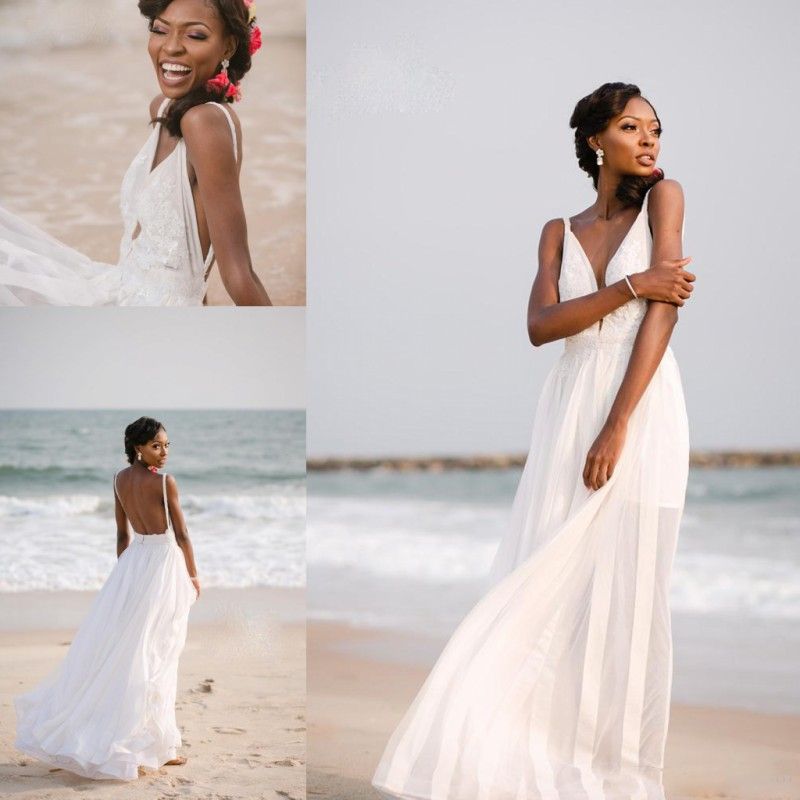 Discount Simple Beach Wedding Dresses 2019 Summer ...