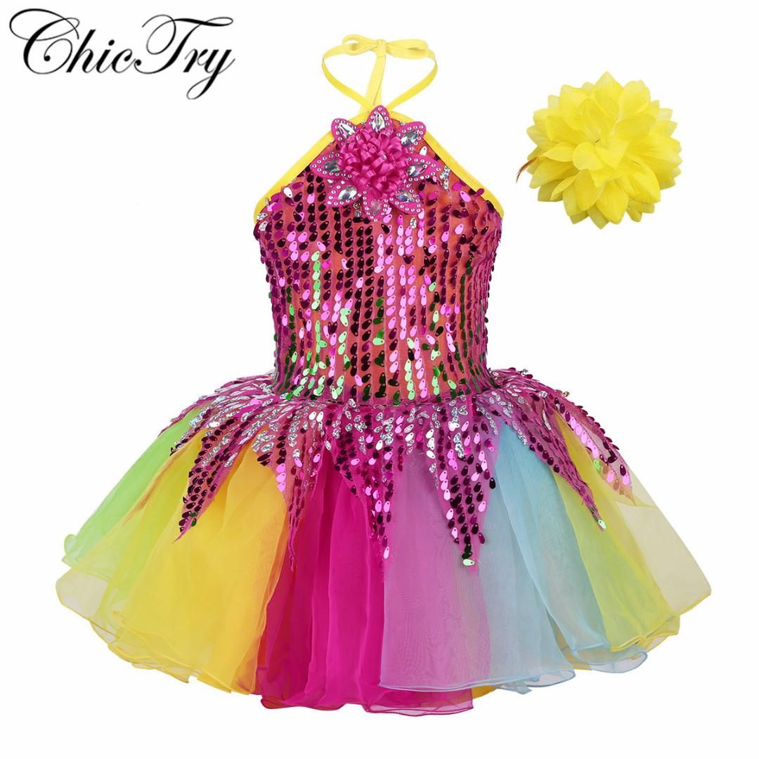 2021 Girls Ballet Dress For Children Girls Dance Clothing Kids Sequins