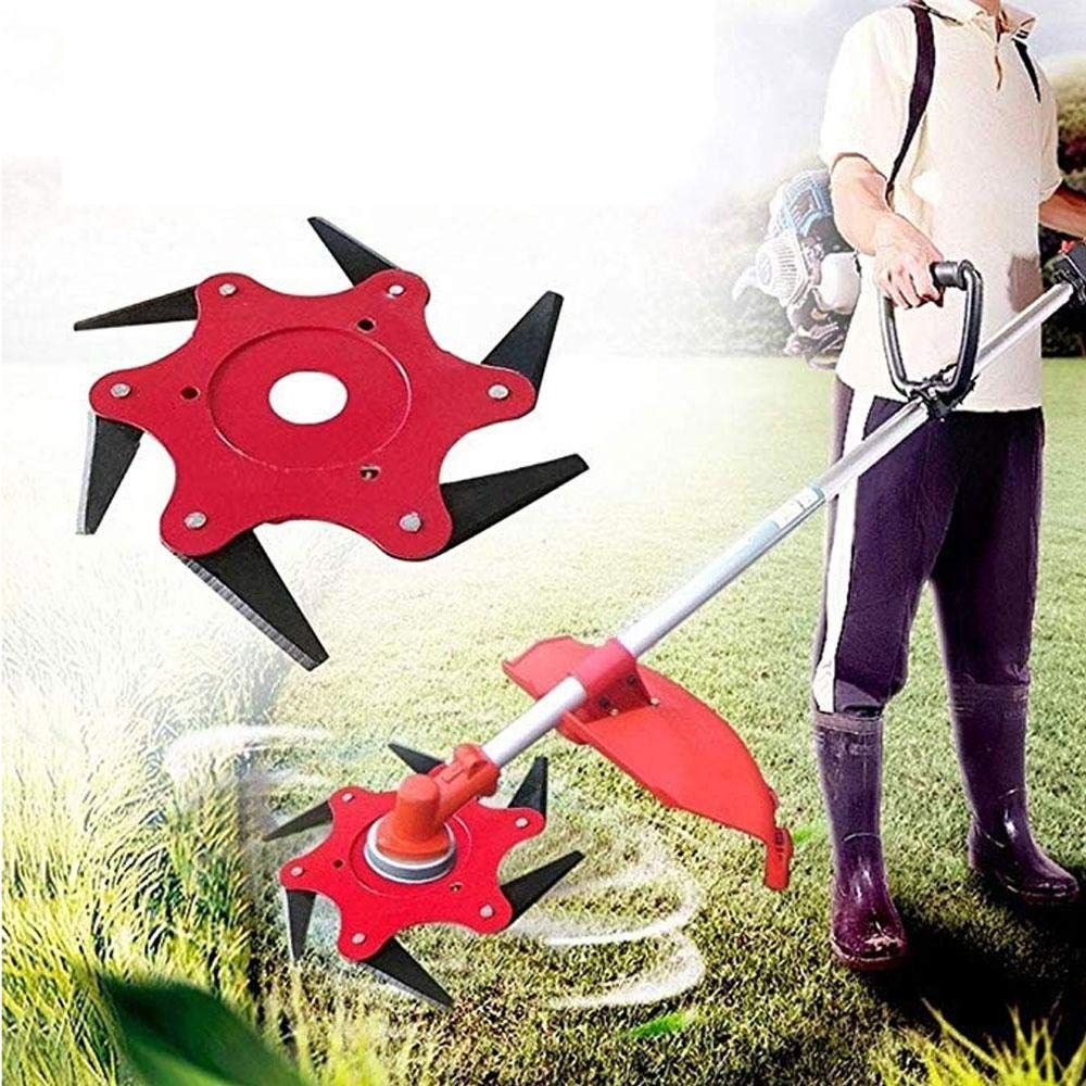2020 6 Steel Blades Trimmer Head Cutter,Grass Head Razors Mower