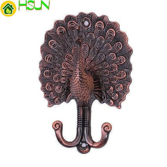 Peacock Curtain Tie Backs Decorative Hooks Unique Coat Hangers Wall Hooks Antique Copper Bathroom Towel Hook