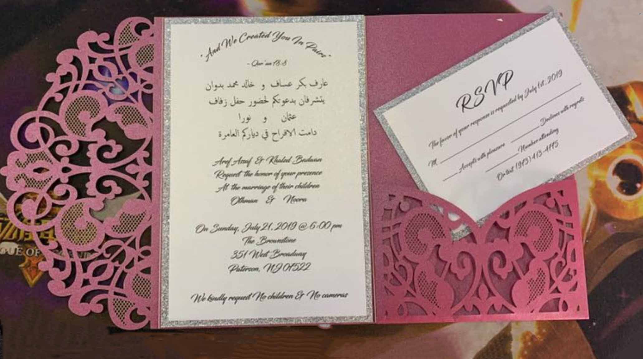 Real Made Invitation Fashion Laser Cut Invitation Suites Pattern
