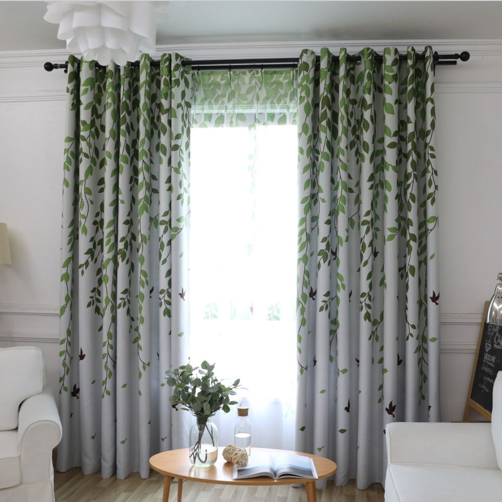 Traditional Turquoise Birds Thermal Insulated Blackout Curtain For Living Room Bedroom Children Princess Baby 207 30