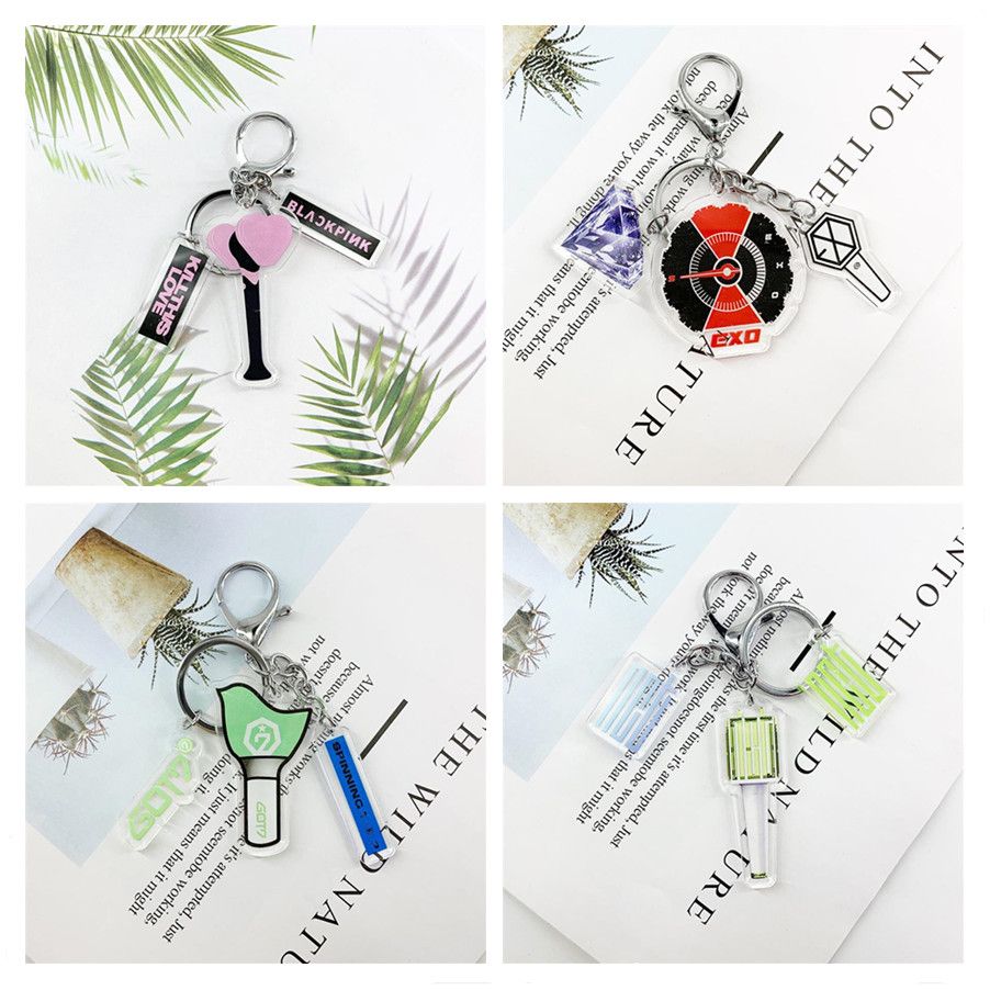 Kpop Seventeen Twice Lightstick Style Keychain Izone Exo Cute Keyring Bag Charm Mi Tiles Com