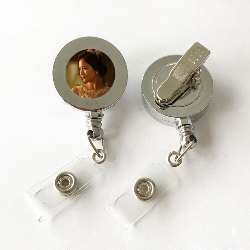 2020 Sublimation Blank Retractable Lanyard Name Tag Card Badge Reel Holder Metal Clip Hot