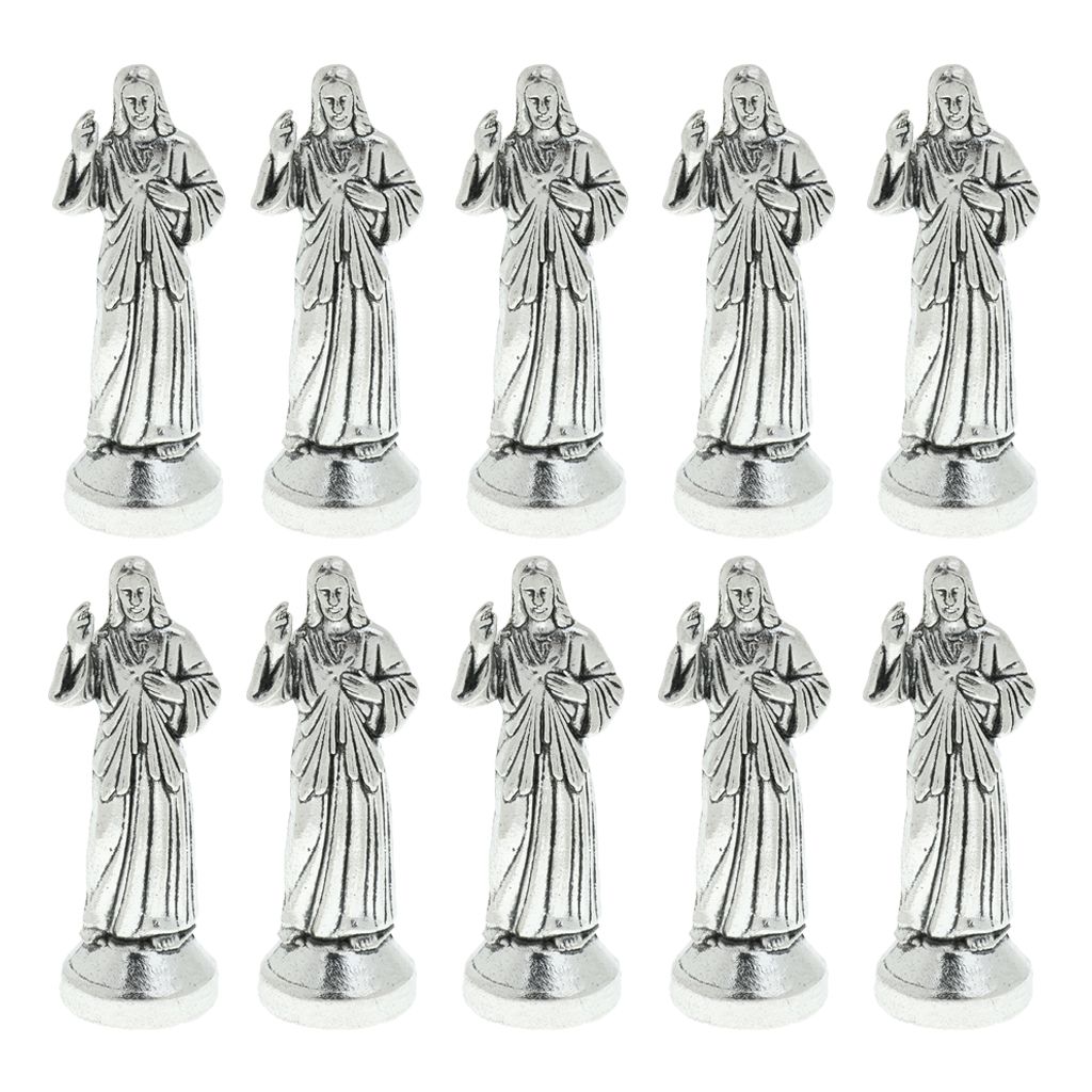 2021 Mini Jesus Religious Figurine Home Decoration Statue Silver 7cm