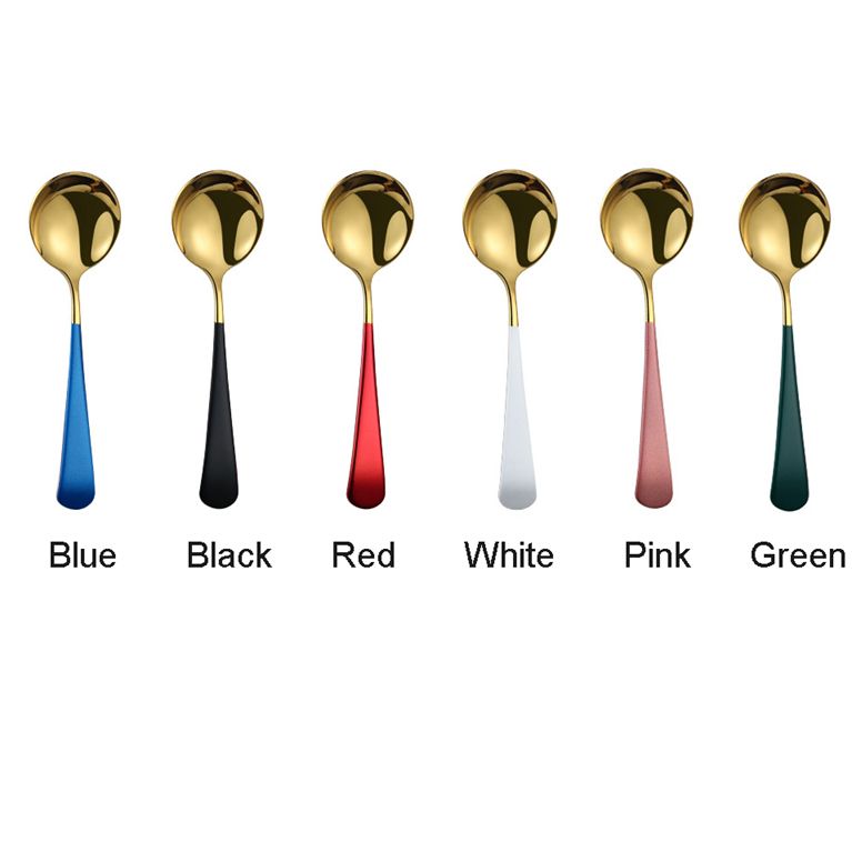 ed Bouillon Spoon Round Shallow Soup Spoon Stainless Steel Ice Cream