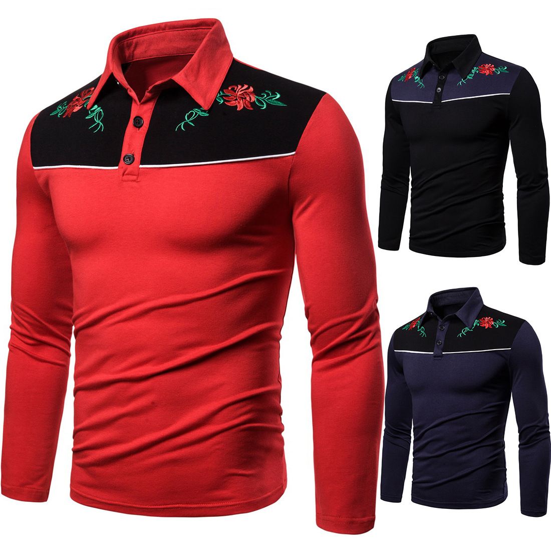 2021 New Luxury Design Polo Shirt Men Long Sleeved T Shirt England