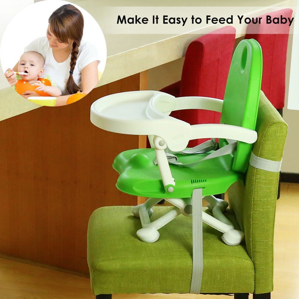 Aricare Baby Booster Seat High Chair Foldable Portable Detachable Tray Children Booster Safety Infant Chair Feeding Seat Vb