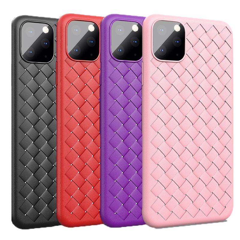 For Iphone 11 Case Ultra Thin TPU Woven Case Leather Texture Breathable Designed Soft Silicone