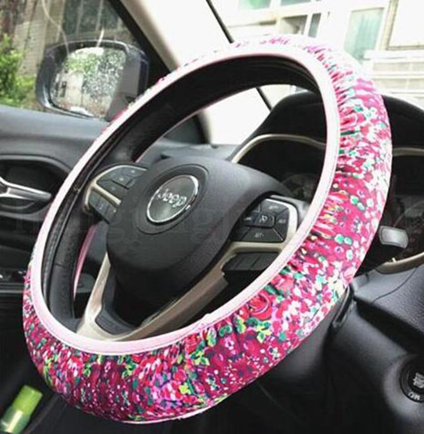 Lily Car Steering Wheel Cover Lilly Neoprene Flower Pattern Universal Slip Cushion Protector Party Favor Decoration 100pcs Ooa6689