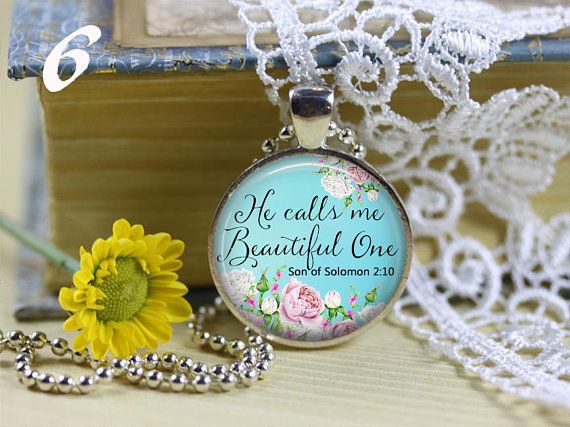Style1 Inspirational Necklaceflower Necklaceunique Giftchristian Pendant Necklacereligious Giftsbible Verse Necklacefaith Gifts