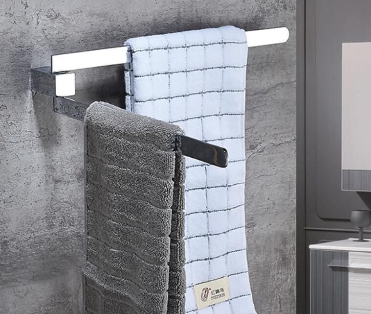 Compre Latón Toalla Estante Giratorio Del Carril Doble Barras Cuadradas