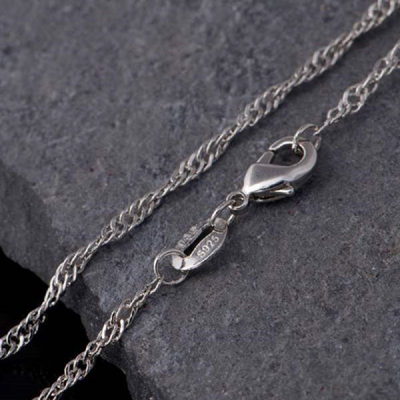 Fashion 18'' Solid 925 Sterling Silver Rope Chain Necklace with Lobster Clasp BE