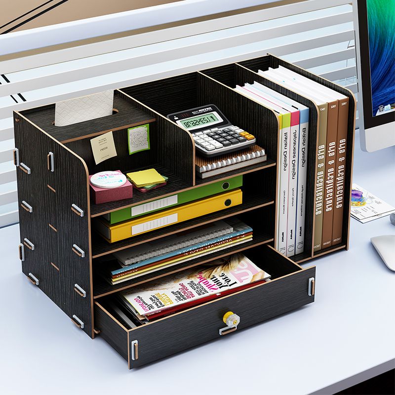 Office Supplies Desktop Storage Box Wooden Drawer Type Stationery Book Tissue Paper Finishing Rack Mx01251605