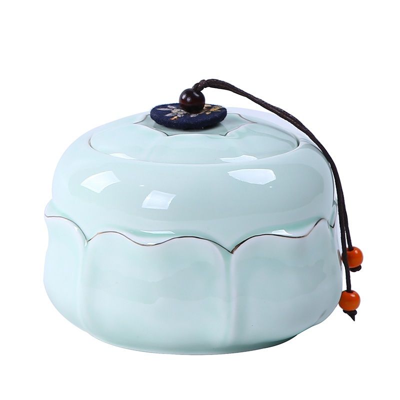 Ceramic Tea Jar Sealed Pottery Honey Kitchen Seasoning Can With Lid Small Things Storage Container Set Home Organizer
