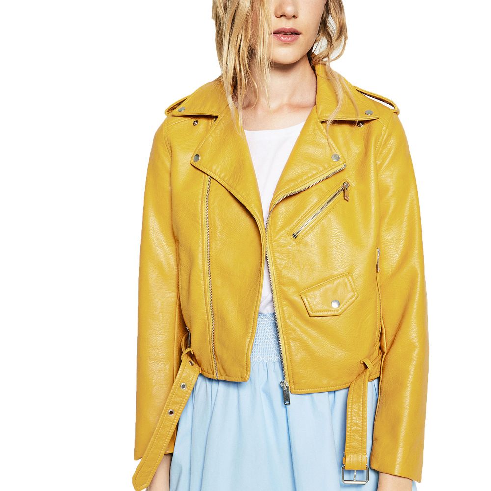 Women S Trendy Stand Collar Pu Leather Moto Jacket Coat Girls 6 Colour Select Size 2xl 1119