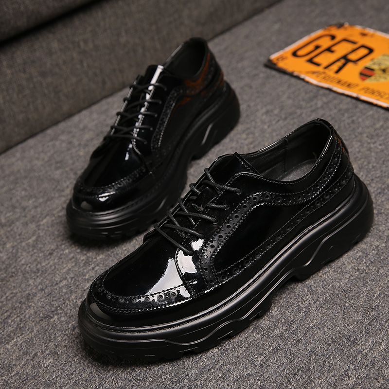 New Fashion Men S Party Nightclub Wear Black Patent Leather Bullock New Fashion Men S Party Nightclub Wear Black Patent Leather Bullock Shoes Platform Carving Brogue Oxfords Shoe Zapatos Hombre Tennis Oxford From