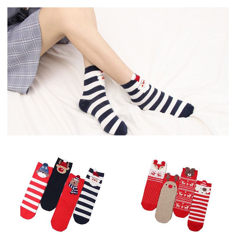 Men High Ankle Cotton Crew Socks Merry Christmas Casual Sport Stocking
