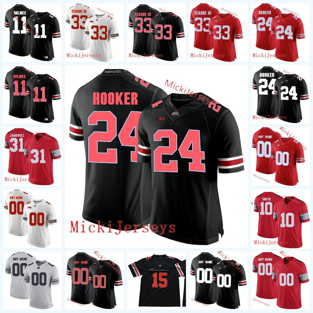 2020 Custom Ohio State Buckeyes Football Jersey Malik Hooker Pat