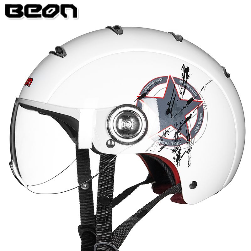 2019 New Beon Vintage Motorcycle Helmet Retro Moto Bike Motorbike Scooter Summer Half Motorcycle Helmets