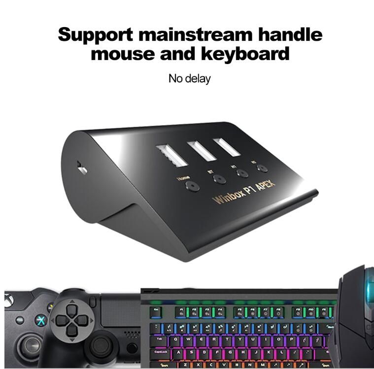 Winbox P1 Apex Keyboard Mouse Converter Handheld Bluetooth Adapter For Ps4 Xbox Nintendo Switch Game Console Built In Headset Microphone - 