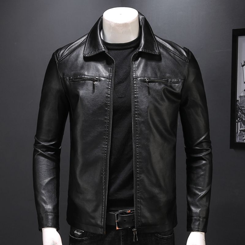 2020 Spring And Autumn Men'S Fashion Leather Jacket Men'S Spring And ...