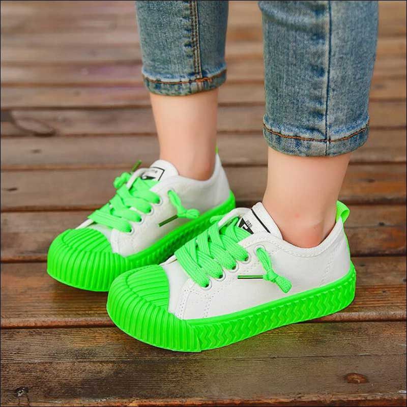 Children Sneakers For Girl Baby Canvas Skate Shoes White New Autumn