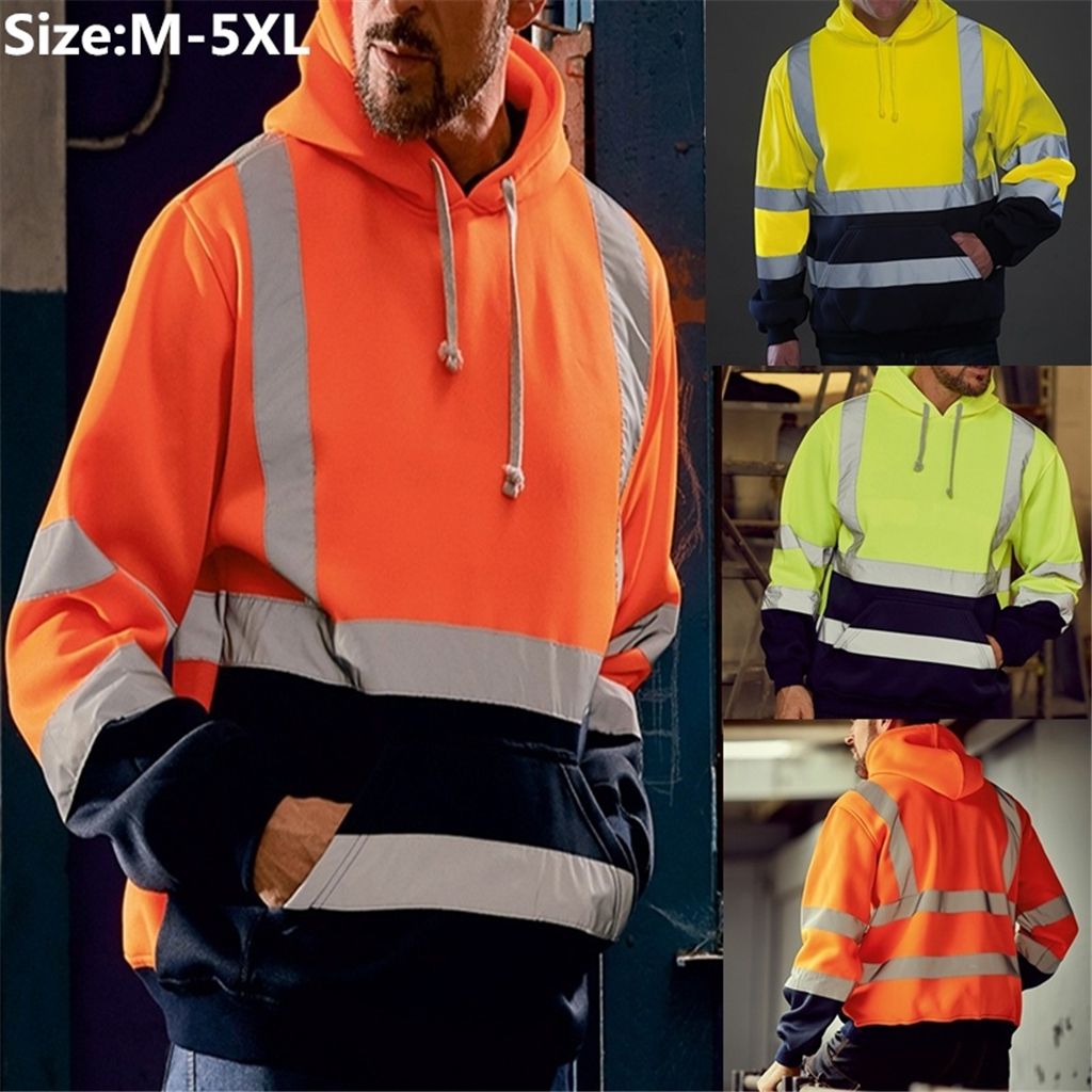 2021 Men'S Cycling Jackets Mens Road Work High Visibility Pullover Long